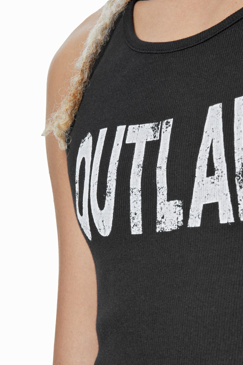 Black Outlaw Ribbed Vest