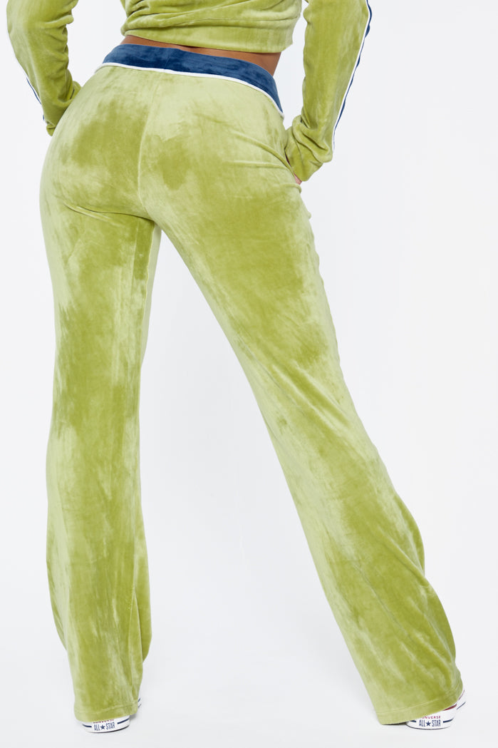 Green Velour Joggers