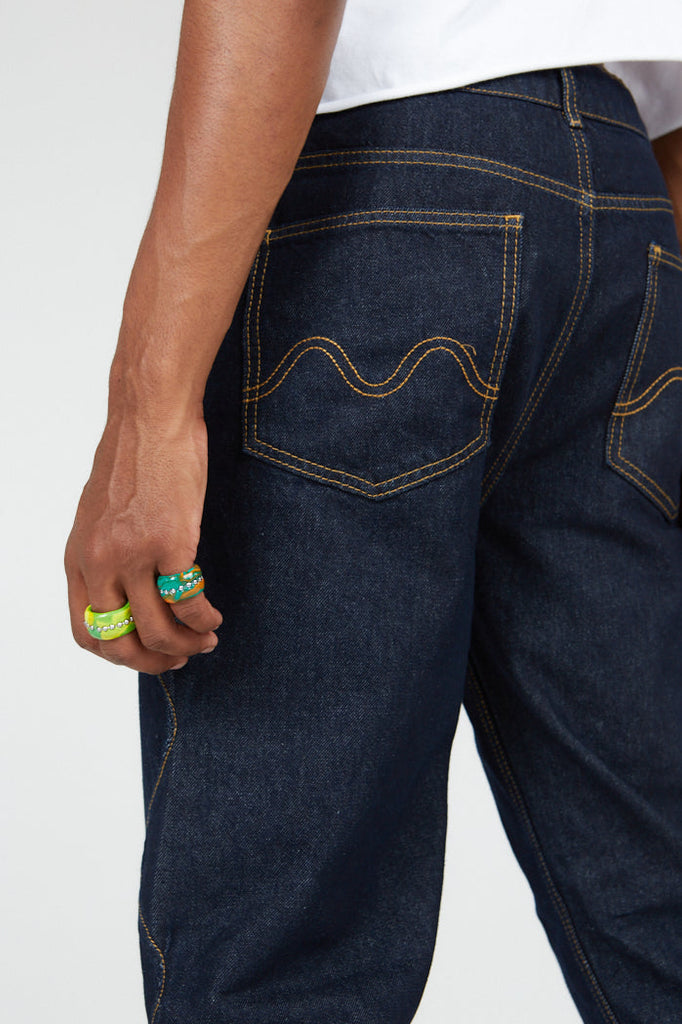 Wavy Seam Organic Denim Flared Jeans