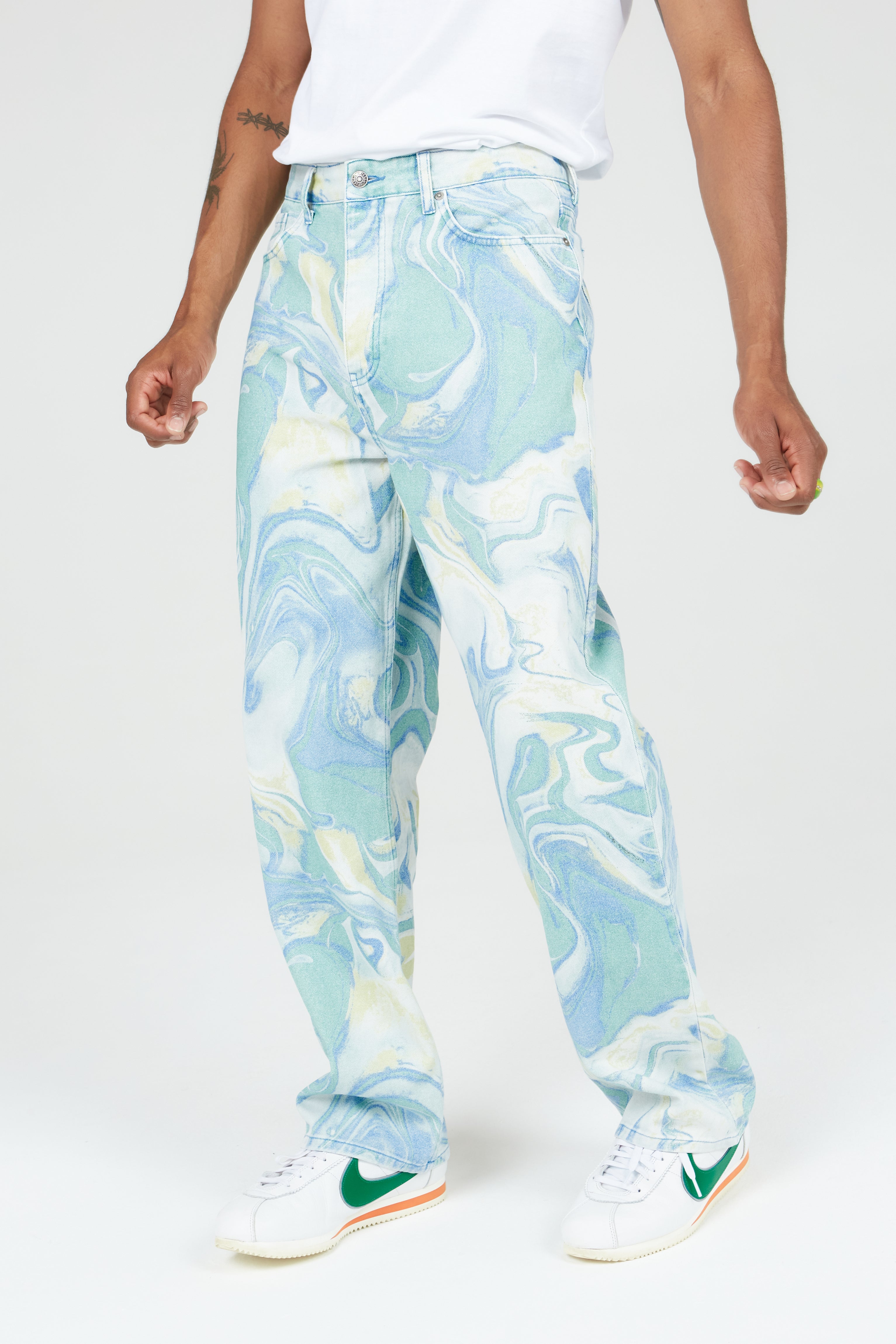 Give Us A Swirl Marbled Super Relaxed Jeans