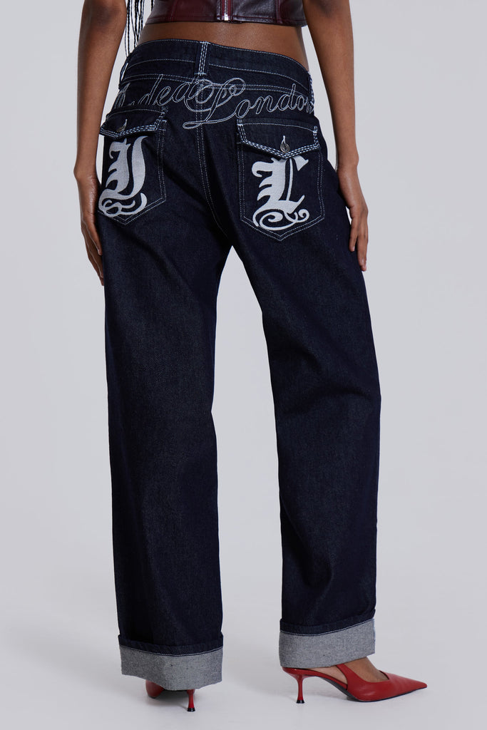 Sonic Embroidered Baggy Jeans