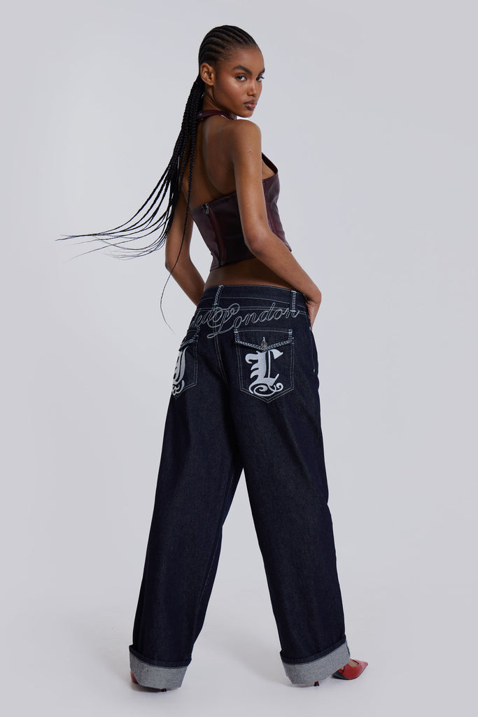 Sonic Embroidered Baggy Jeans