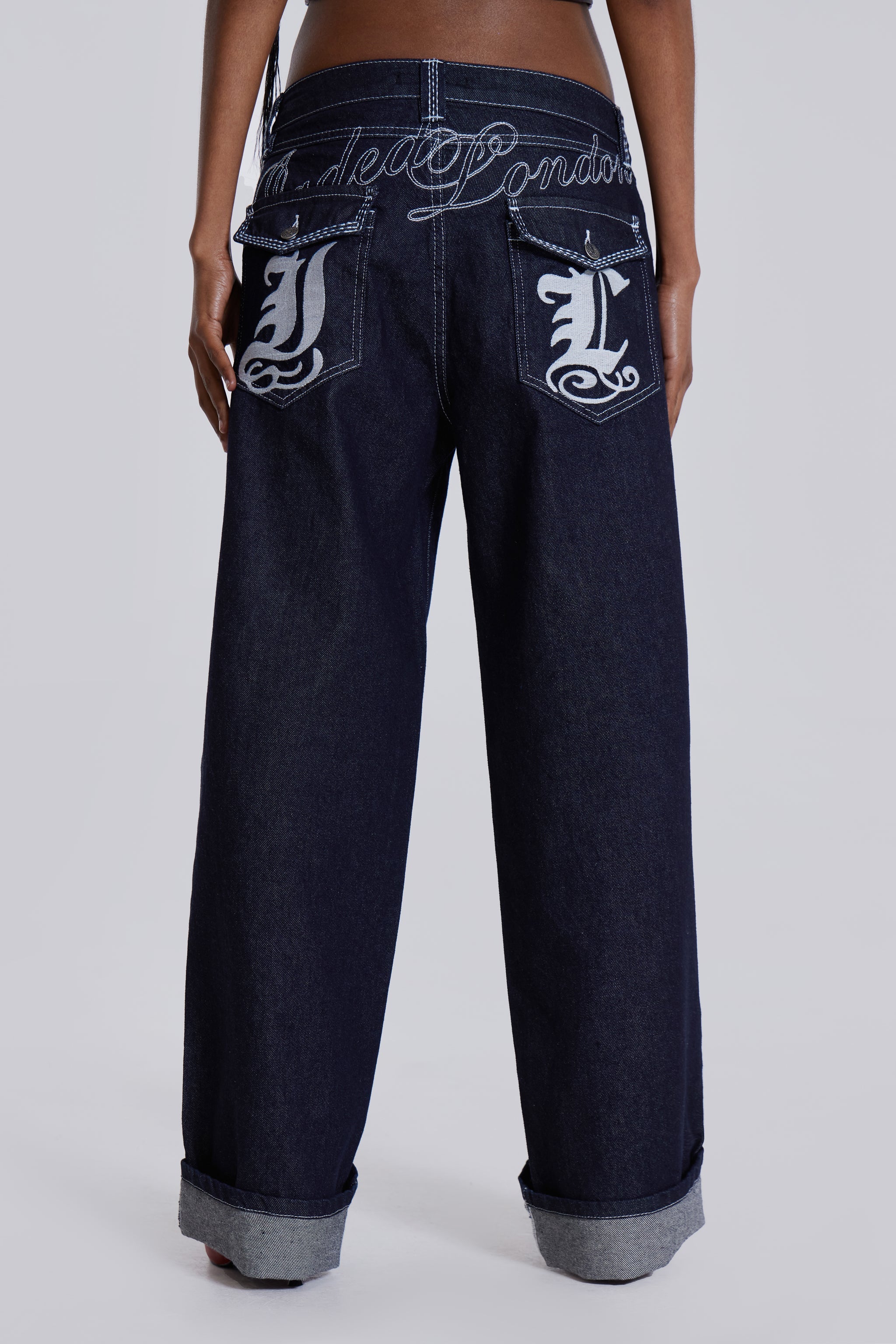 Sonic Embroidered Baggy Jeans