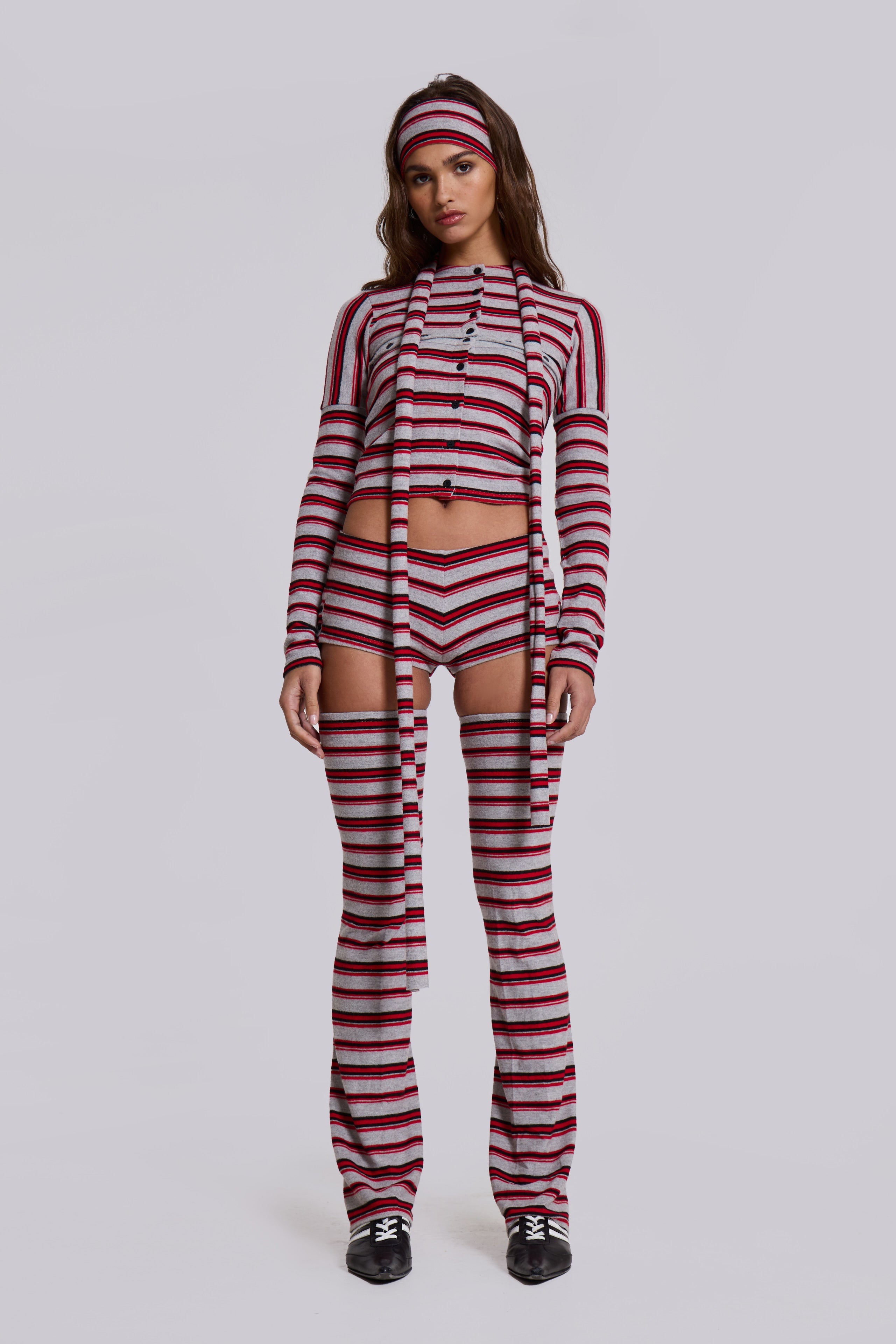 Isla Stripe Thigh High Leg Warmers