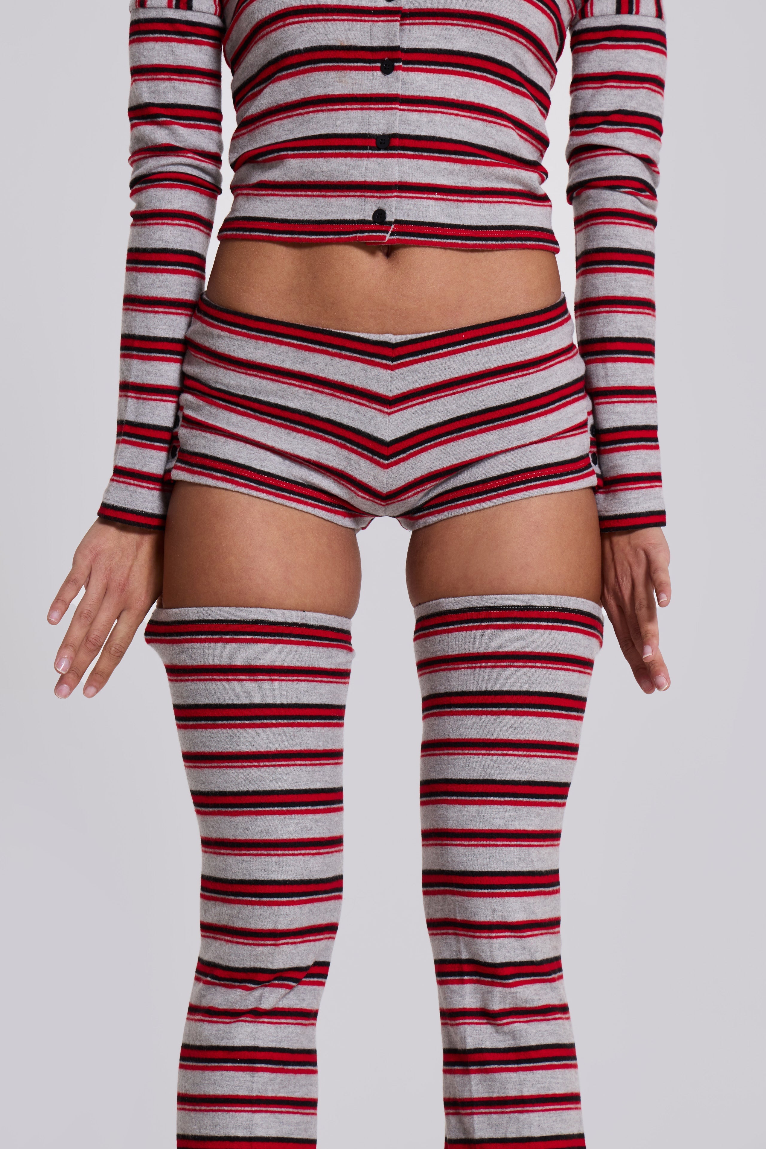 Isla Stripe Thigh High Leg Warmers