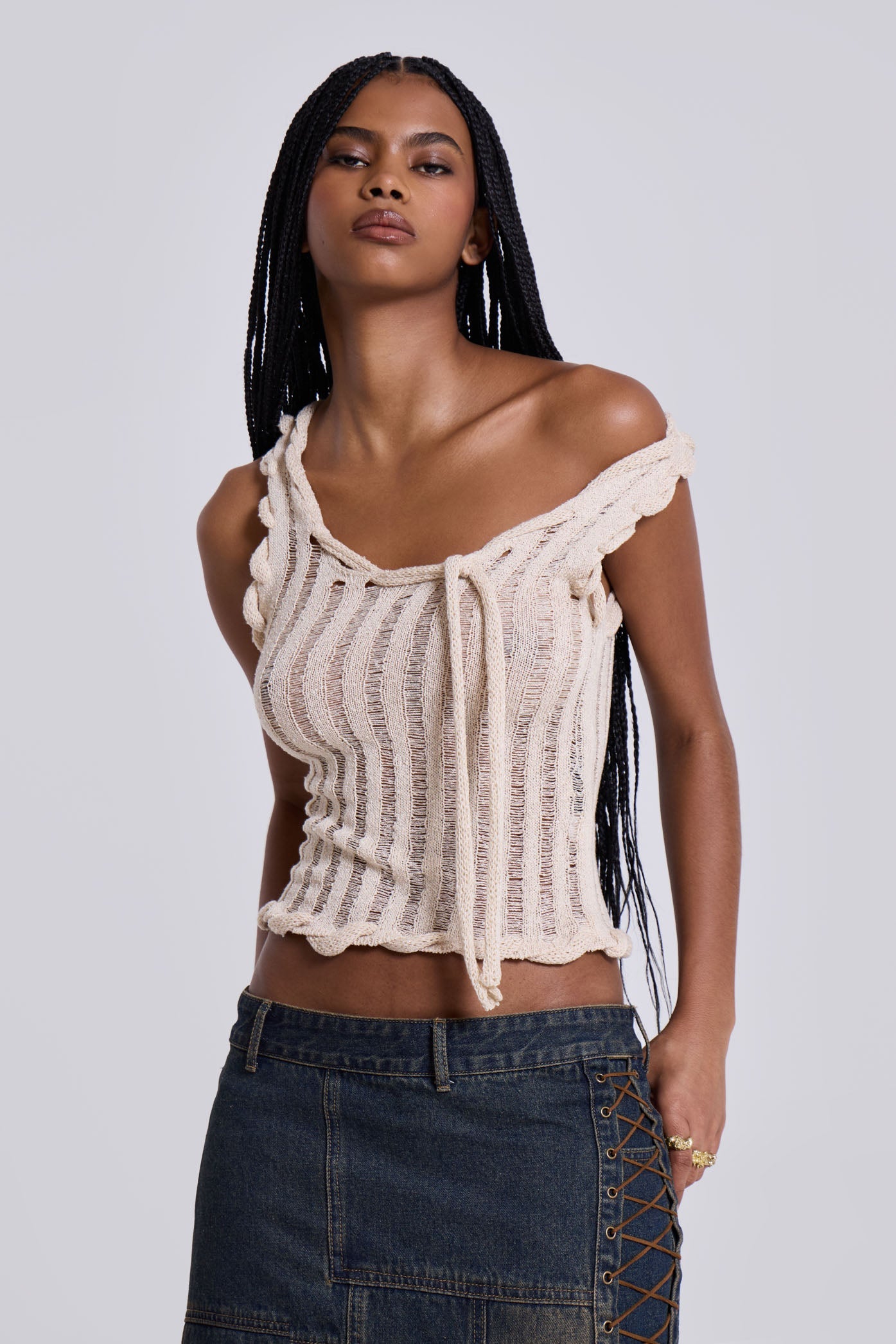 Sara Whipstitch Knit Reversible Top