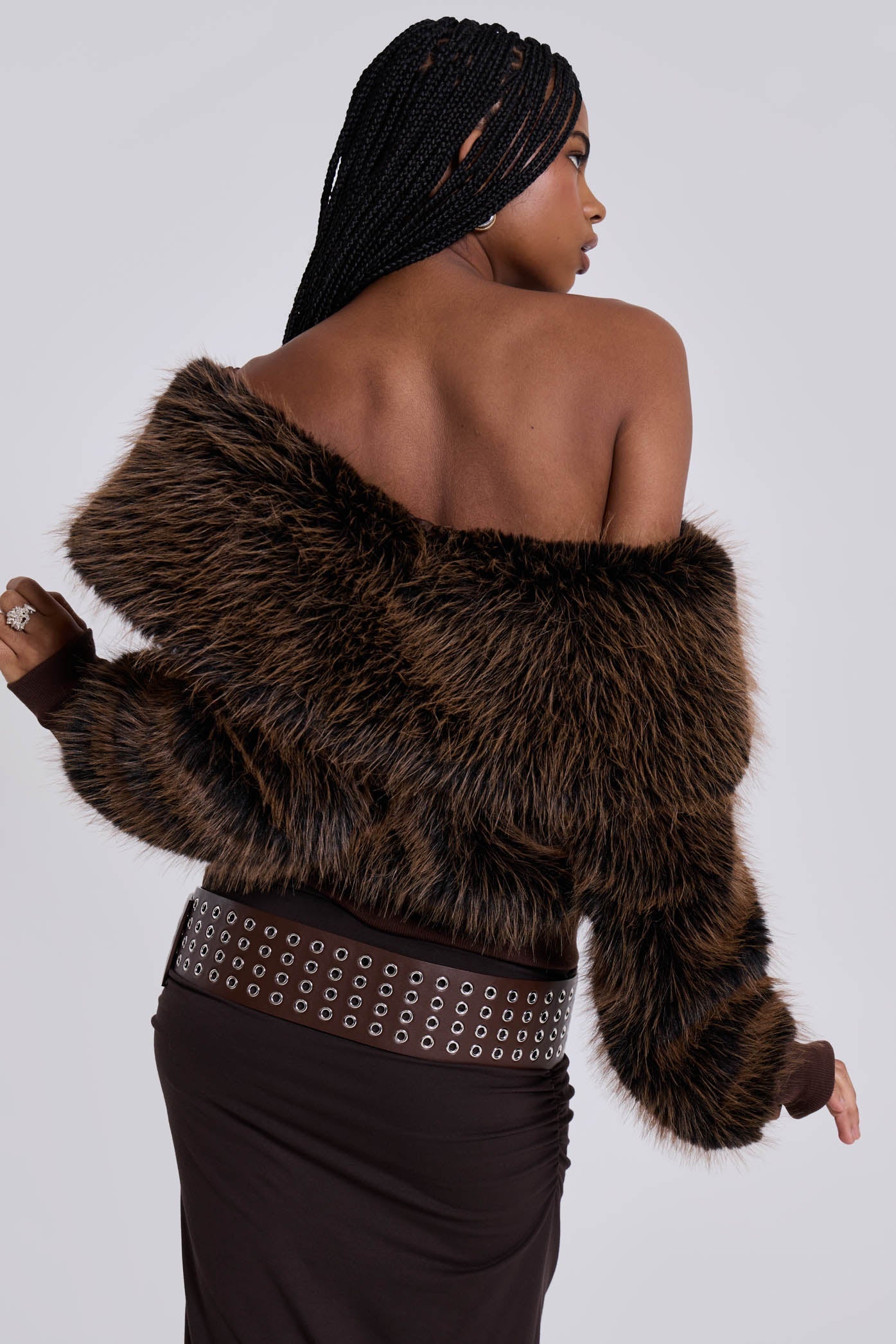 316 Off The Shoulder Fur Jumper