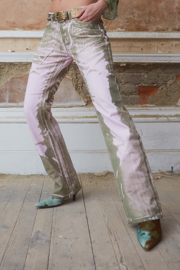 Vaquera Jean In Pink Moss
