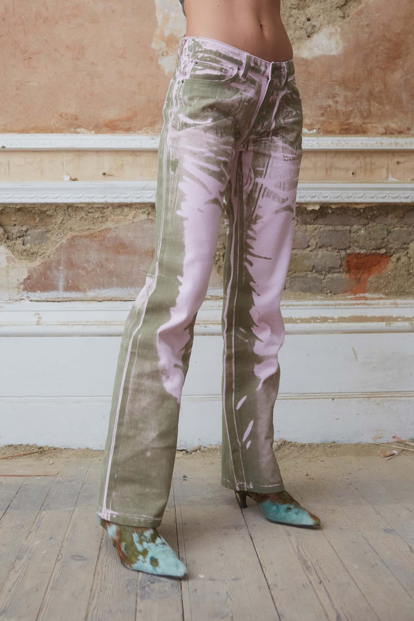 Vaquera Jean In Pink Moss