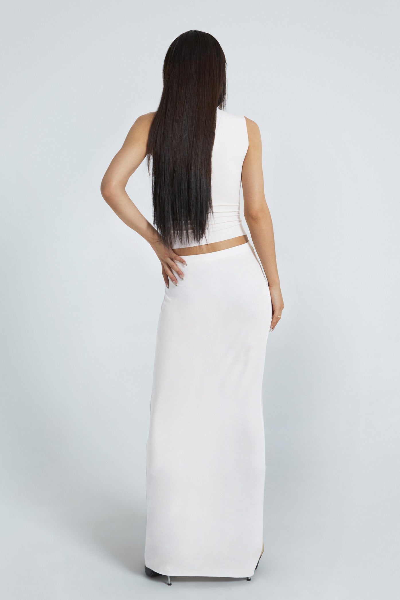 Kiss Me Quick Raw Hem Maxi Skirt