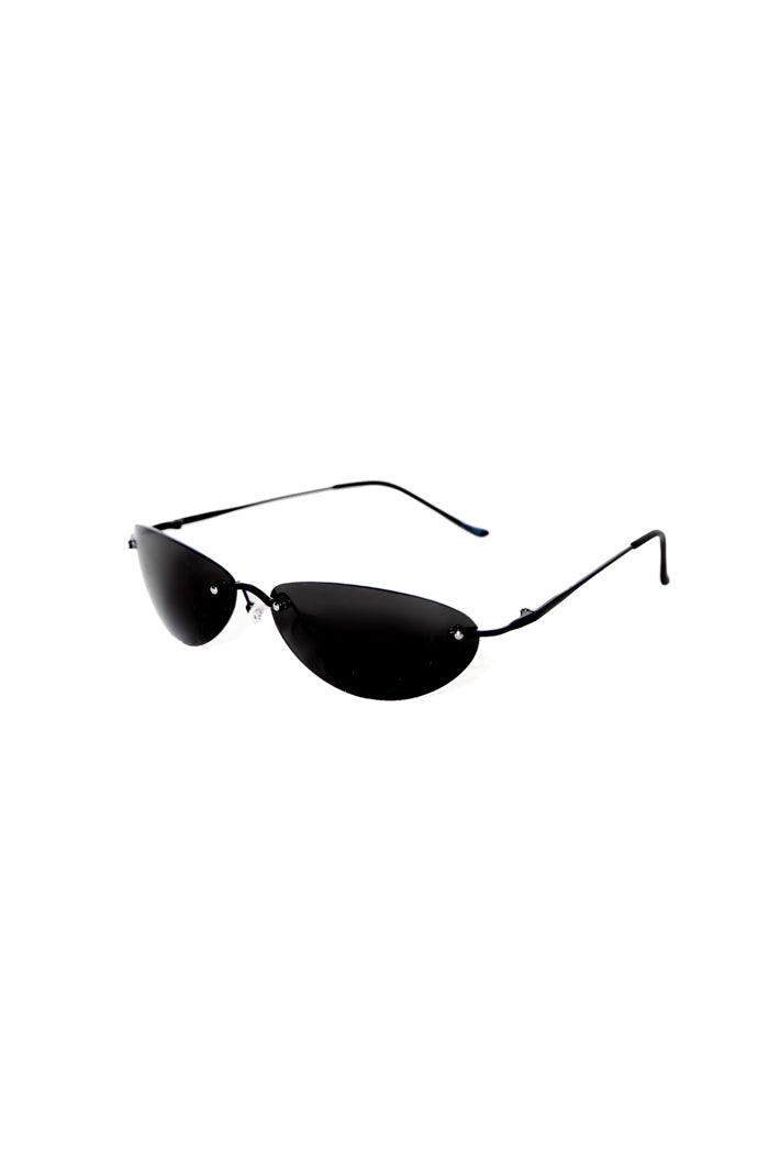 Black lense slim line sunglasses