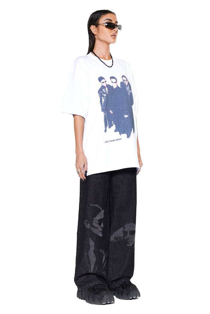 oversized white printed tshirt