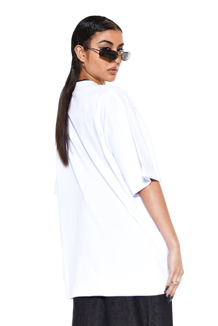 oversized white printed tshirt