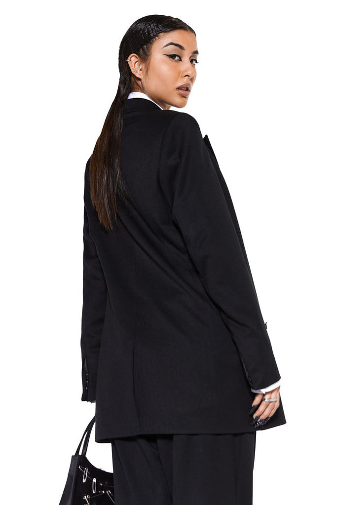 oversized double breasted black blazer