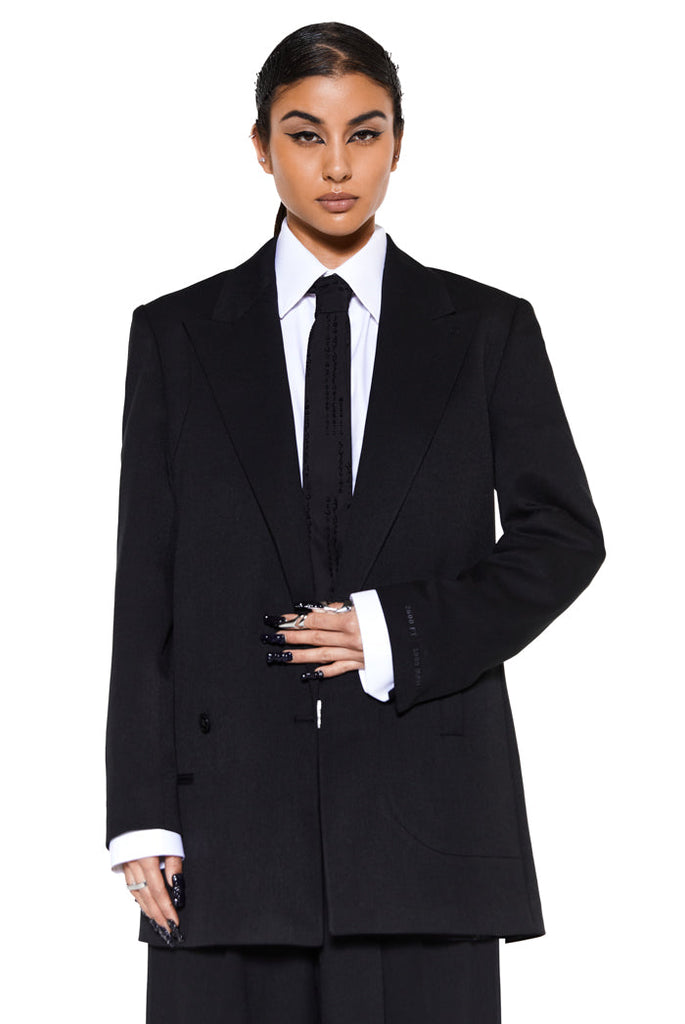 oversized double breasted black blazer