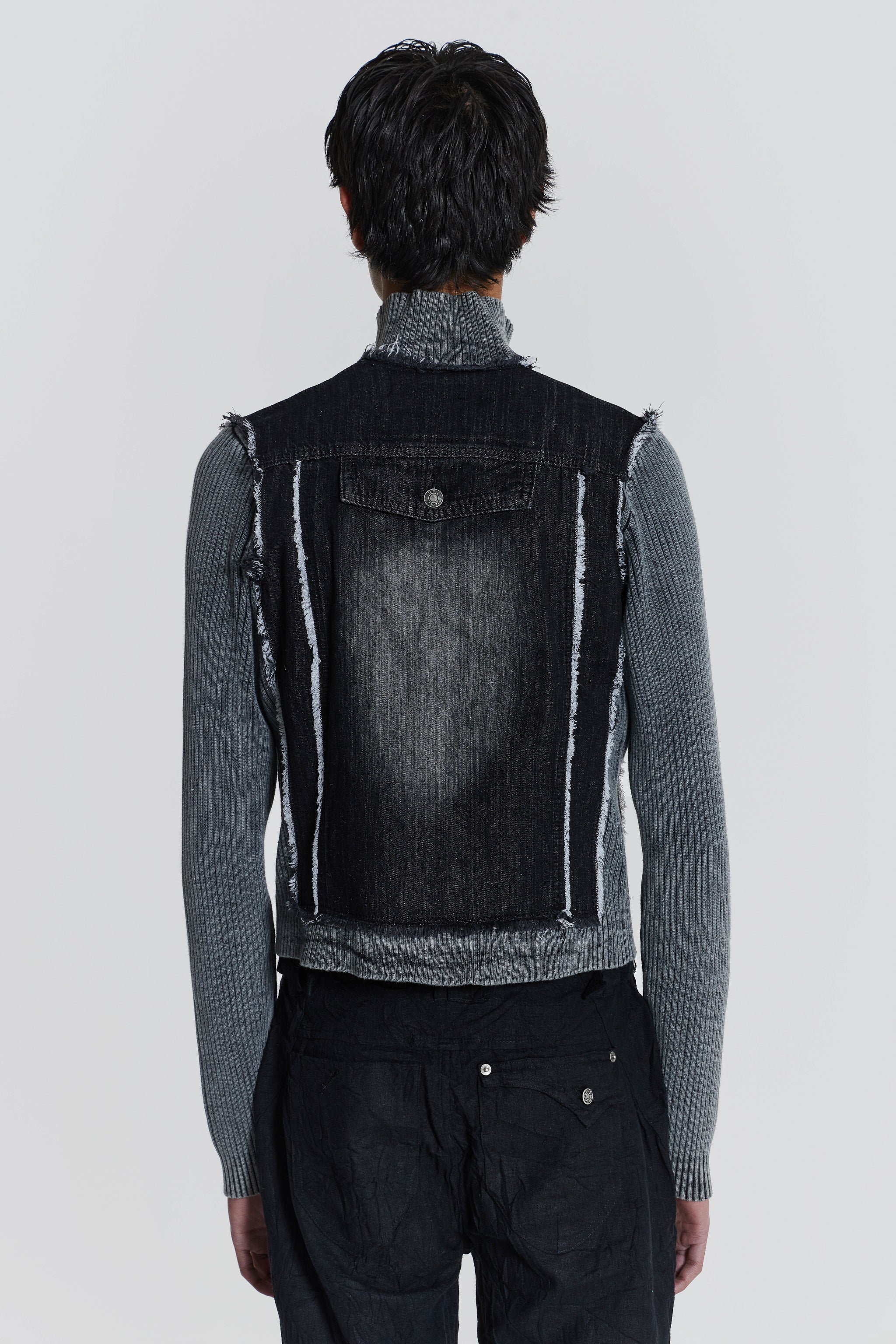 Cage Denim Knit Track Top