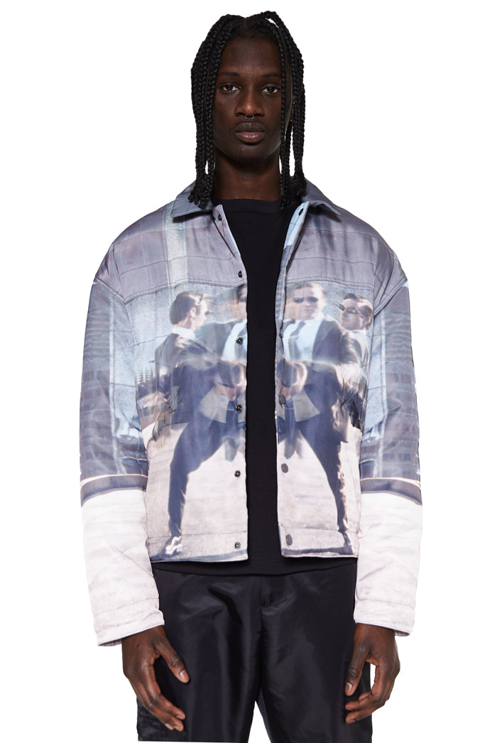 oversized printed padded jacket