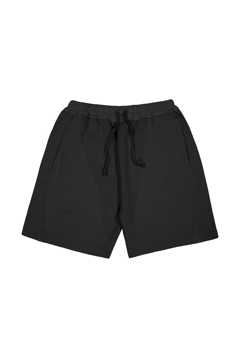 Dust black relaxed fit shorts with drawstring waistband detail. 