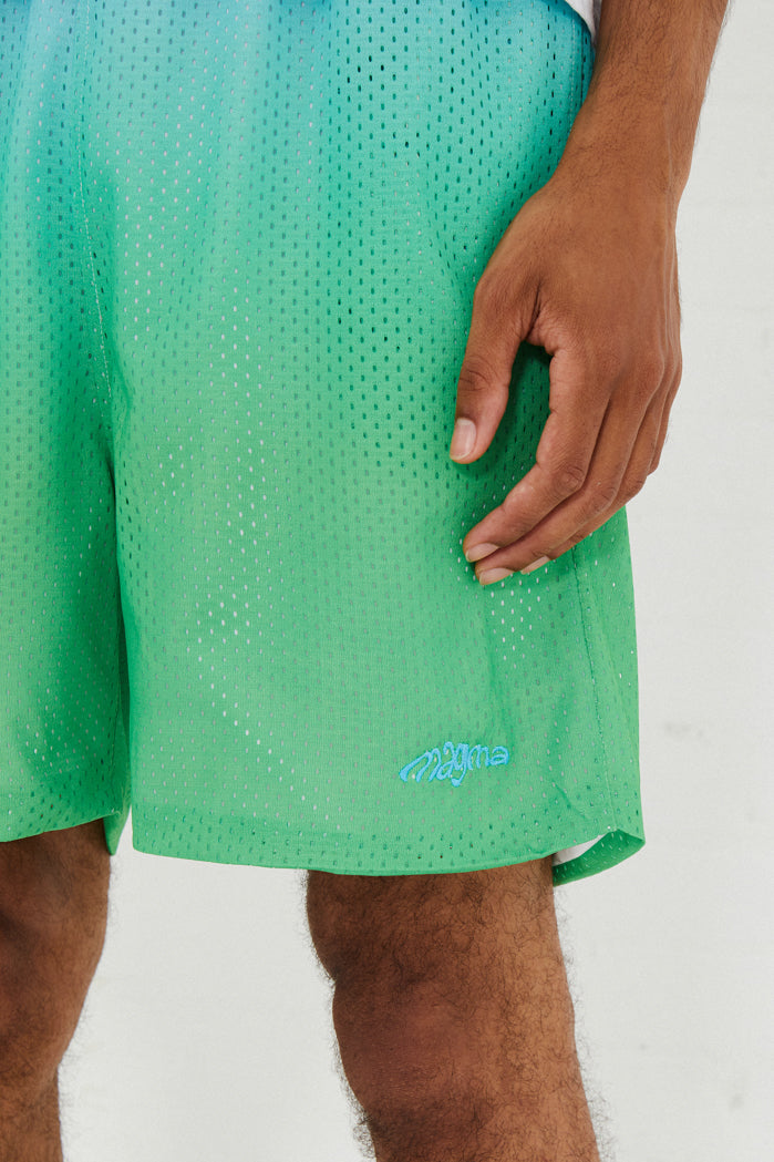 Green & Blue Gradient Mesh Shorts