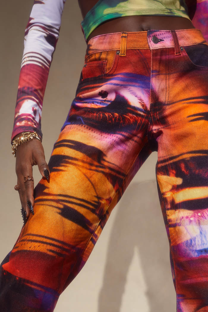 Oracle Eye Print Jeans