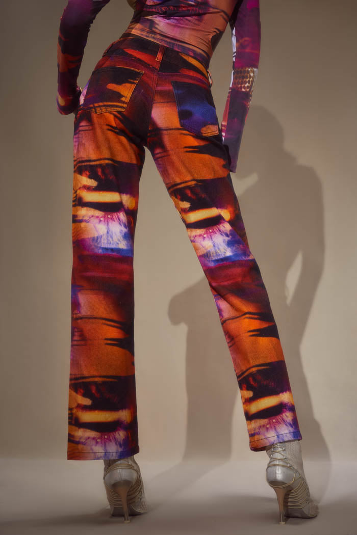 Oracle Eye Print Jeans