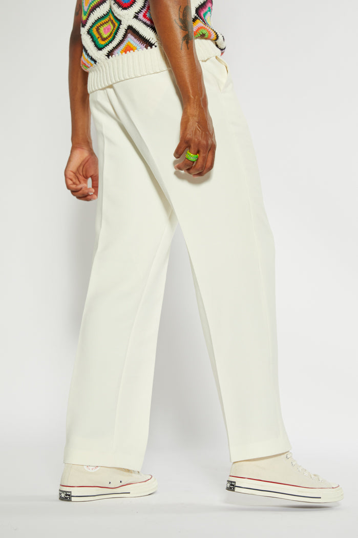 Ecru Suit Trousers In Relaxed Fit