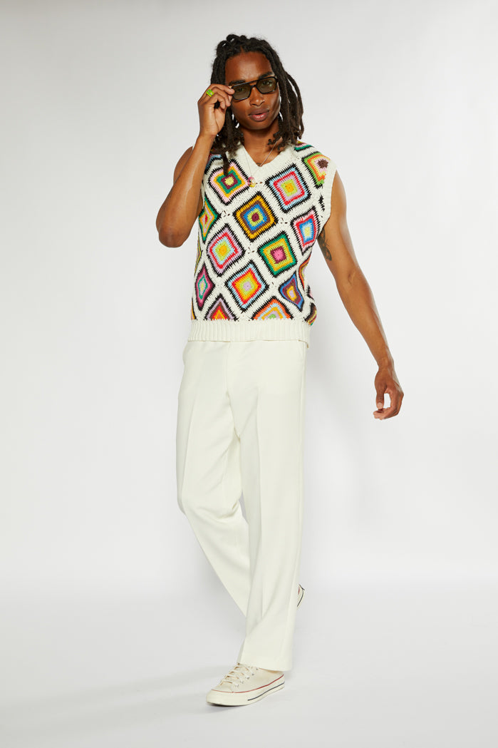 Ecru Suit Trousers In Relaxed Fit