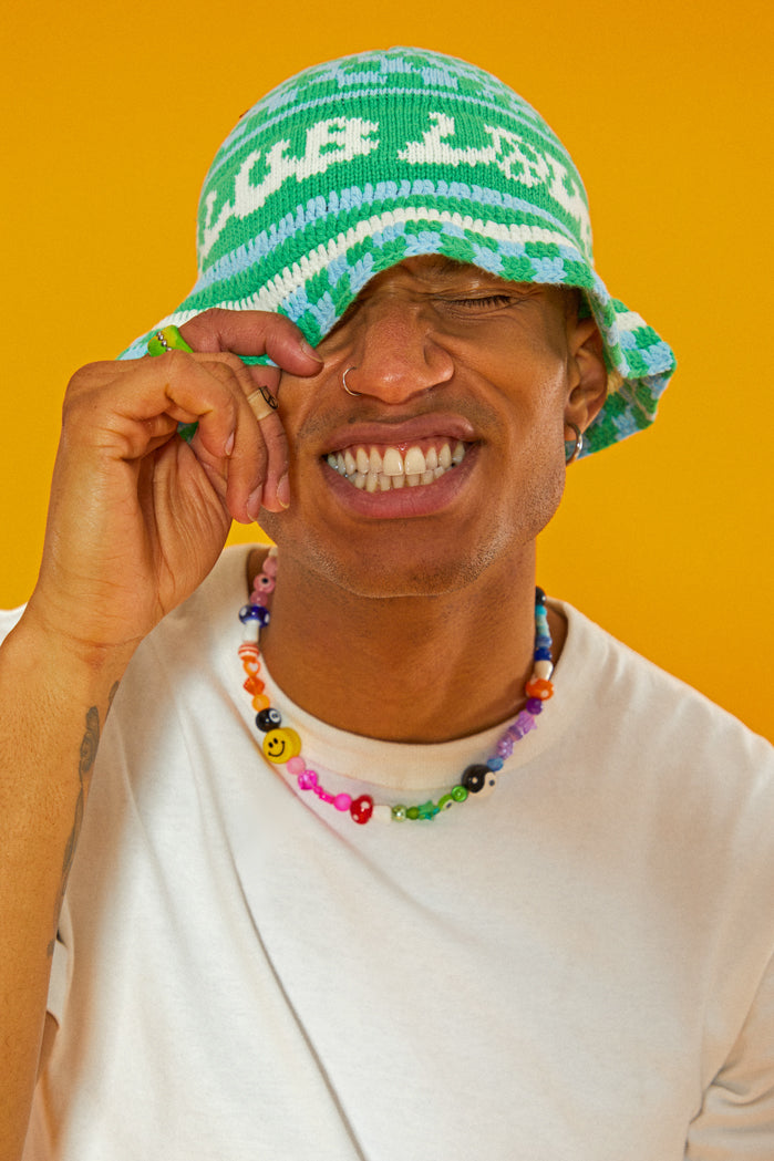 Crochet Warped Check Bucket Hat