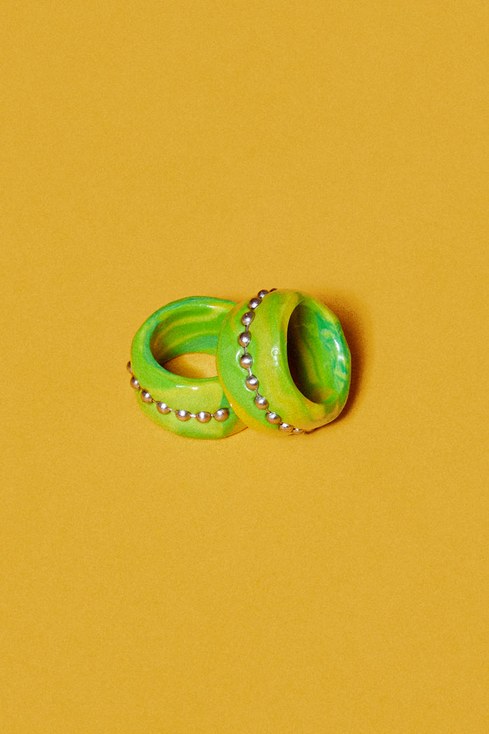 Katherine Scarlett Love Ring, Green & Yellow