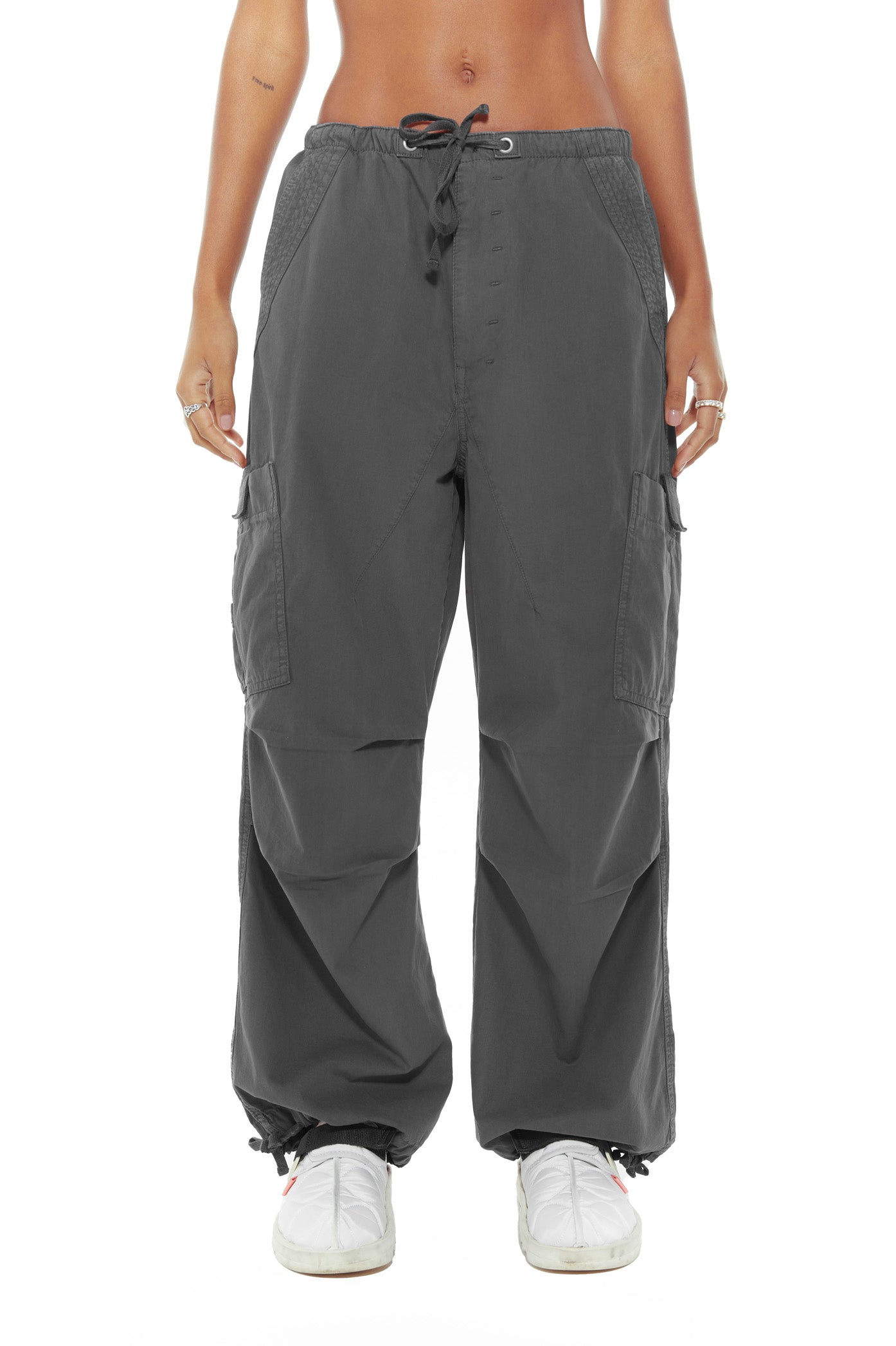 Vintage Grey Parachute Cargo Pants