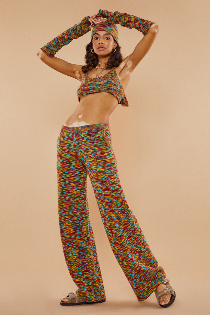 Spacedye Knit Low Rise Wide Leg Joggers