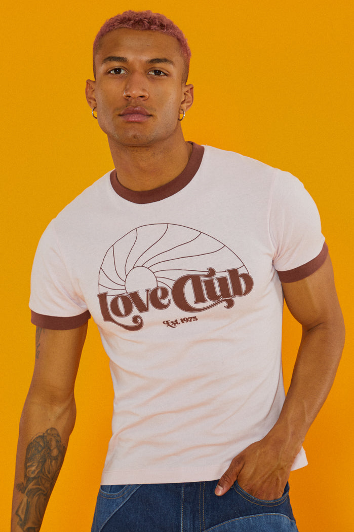 Pink Love Club Ringer T Shirt