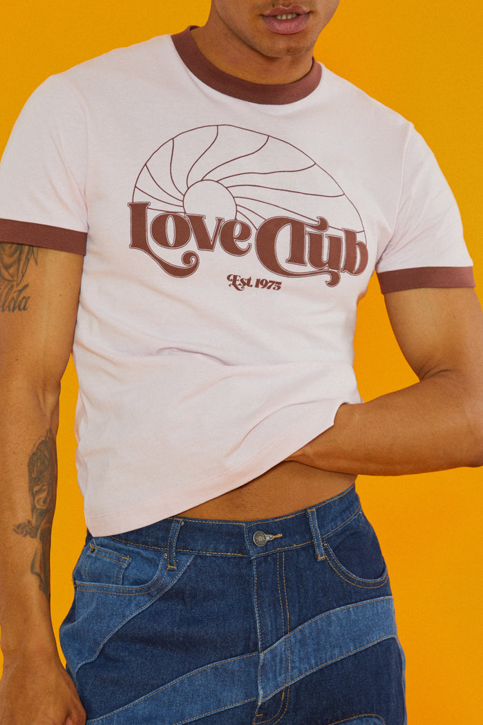 Pink Love Club Ringer T Shirt