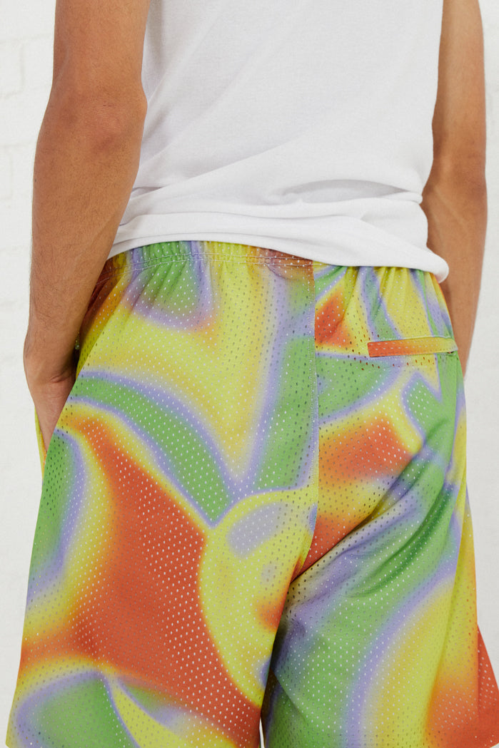 Acid Swirl Mesh Shorts