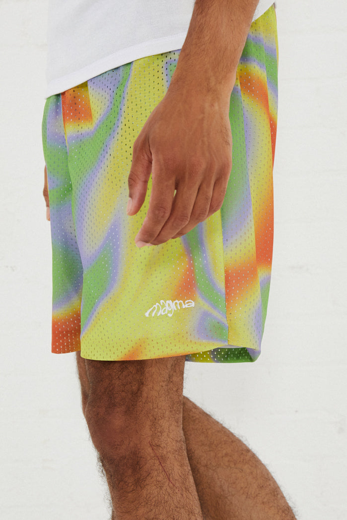 Acid Swirl Mesh Shorts