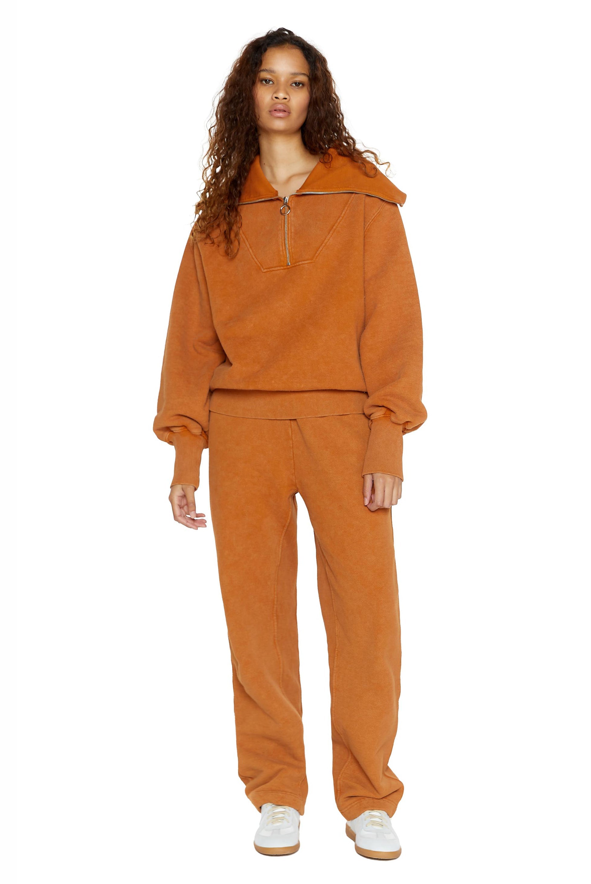 NTRLS Rust Orange Quarter Zip Sweatshirt