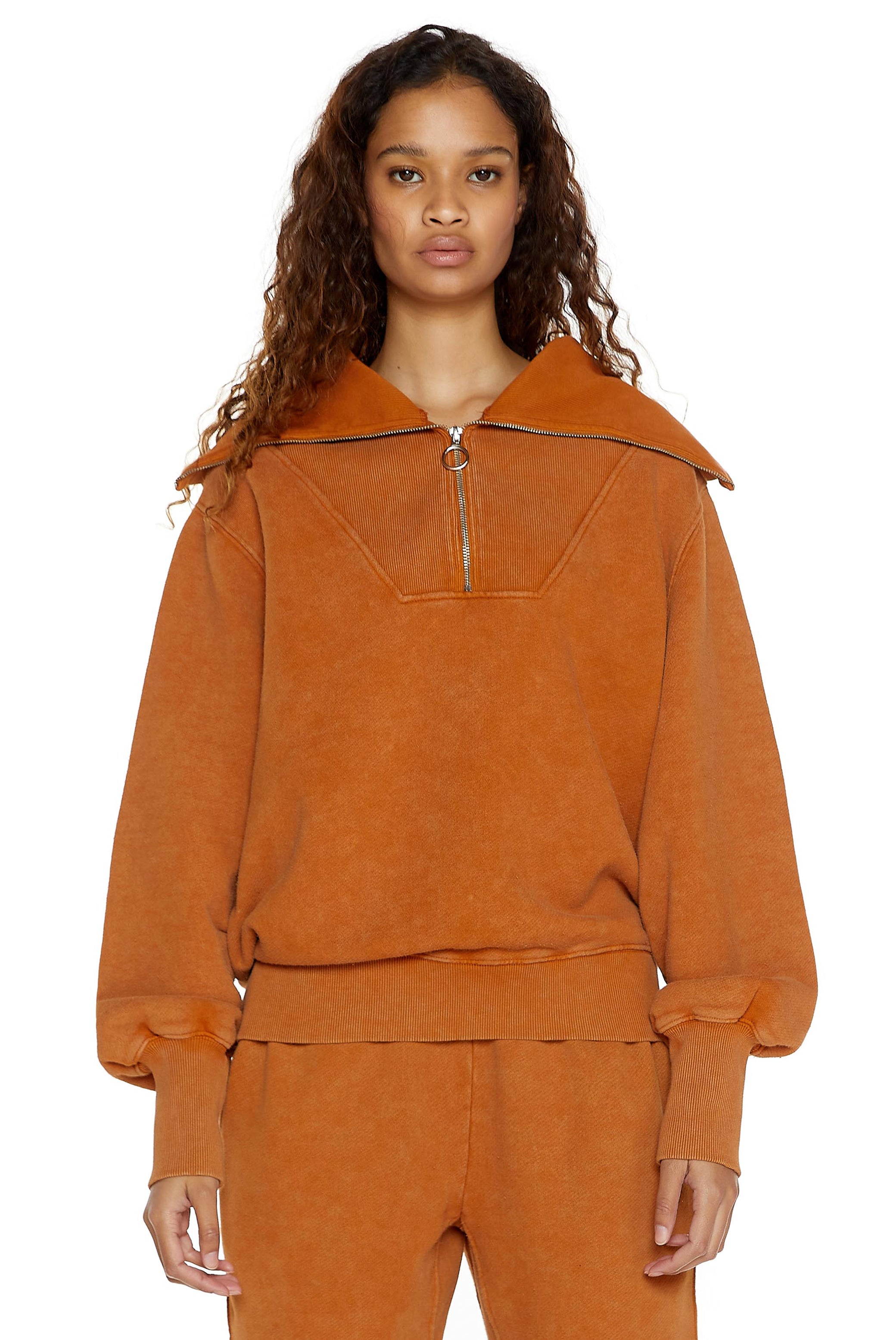 NTRLS Rust Orange Quarter Zip Sweatshirt