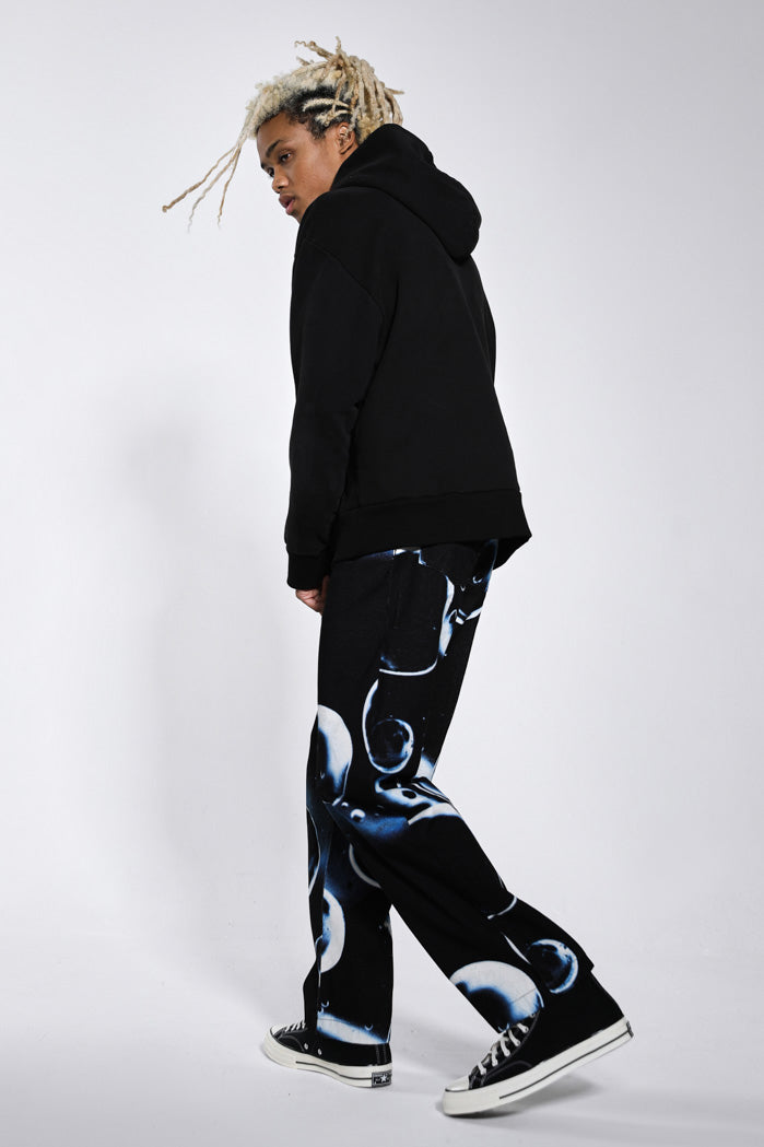 Blue Bubble Print Skate Jeans