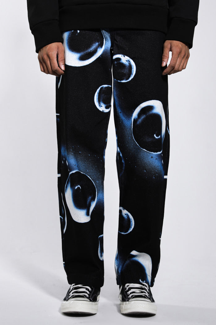 Blue Bubble Print Skate Jeans