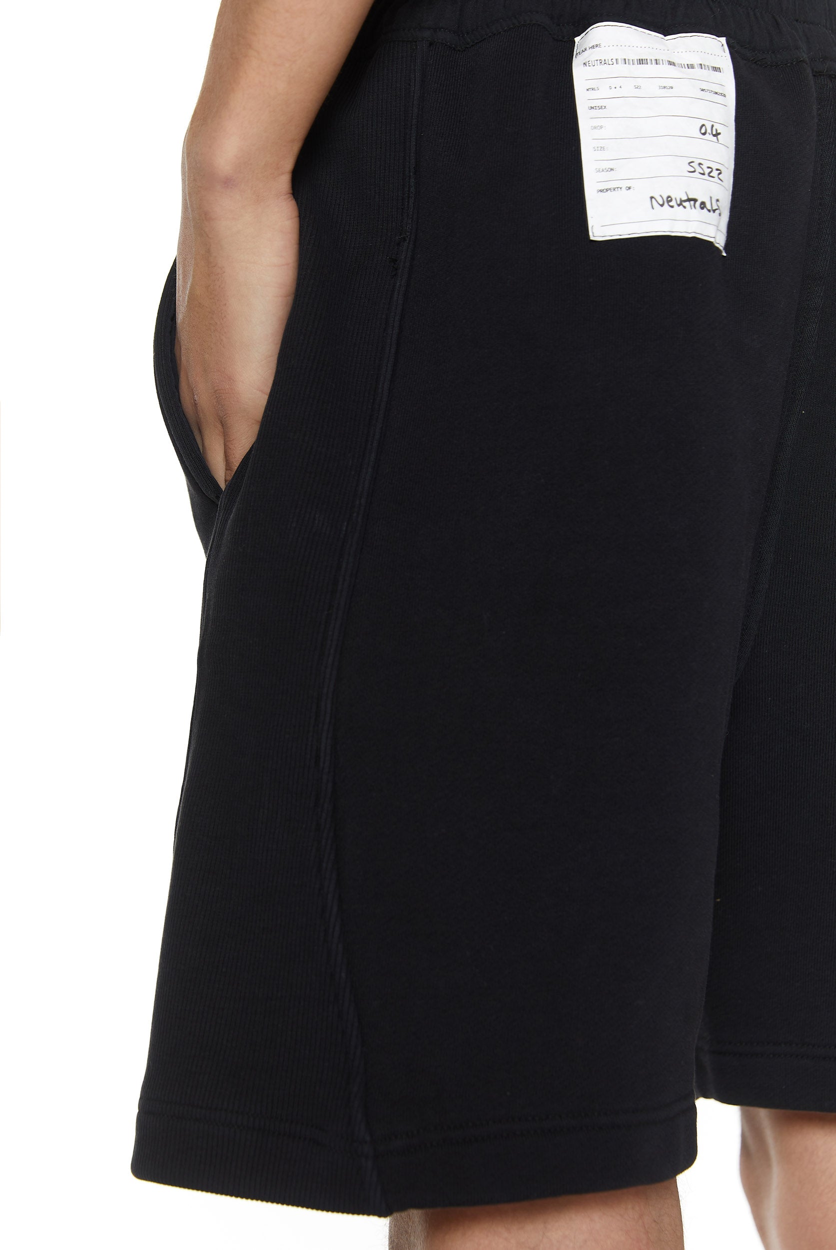 Dust black relaxed fit shorts with drawstring waistband detail. 