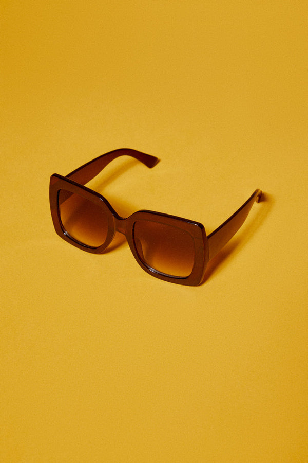 Retro Brown Square Sunglasses