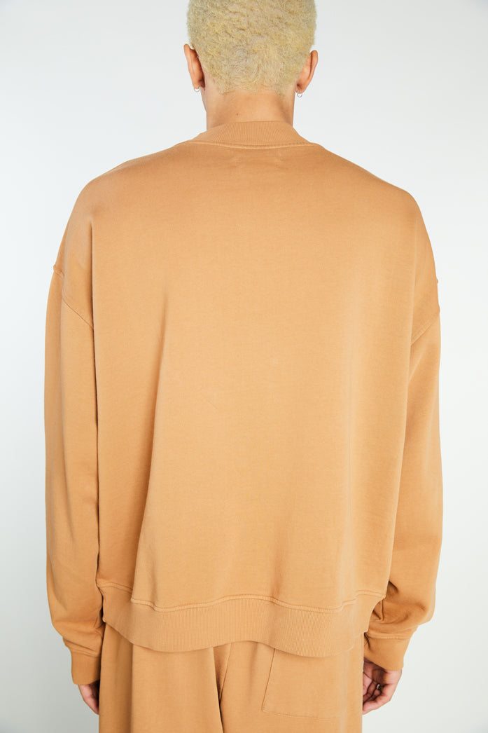 Tan Oversized Mock Neck Sweatshirt