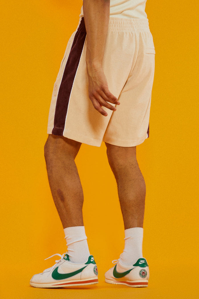 Tan & Brown Velour Relaxed Fit Shorts