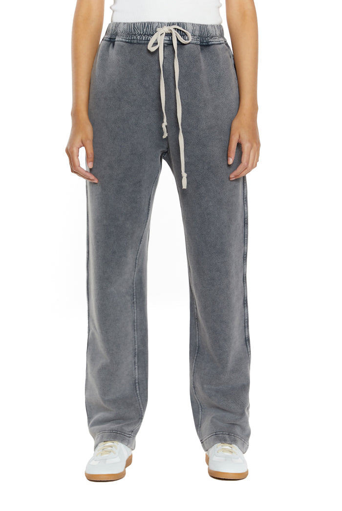 Chrome grey relaxed fit joggers with drawstring waistband detail. 