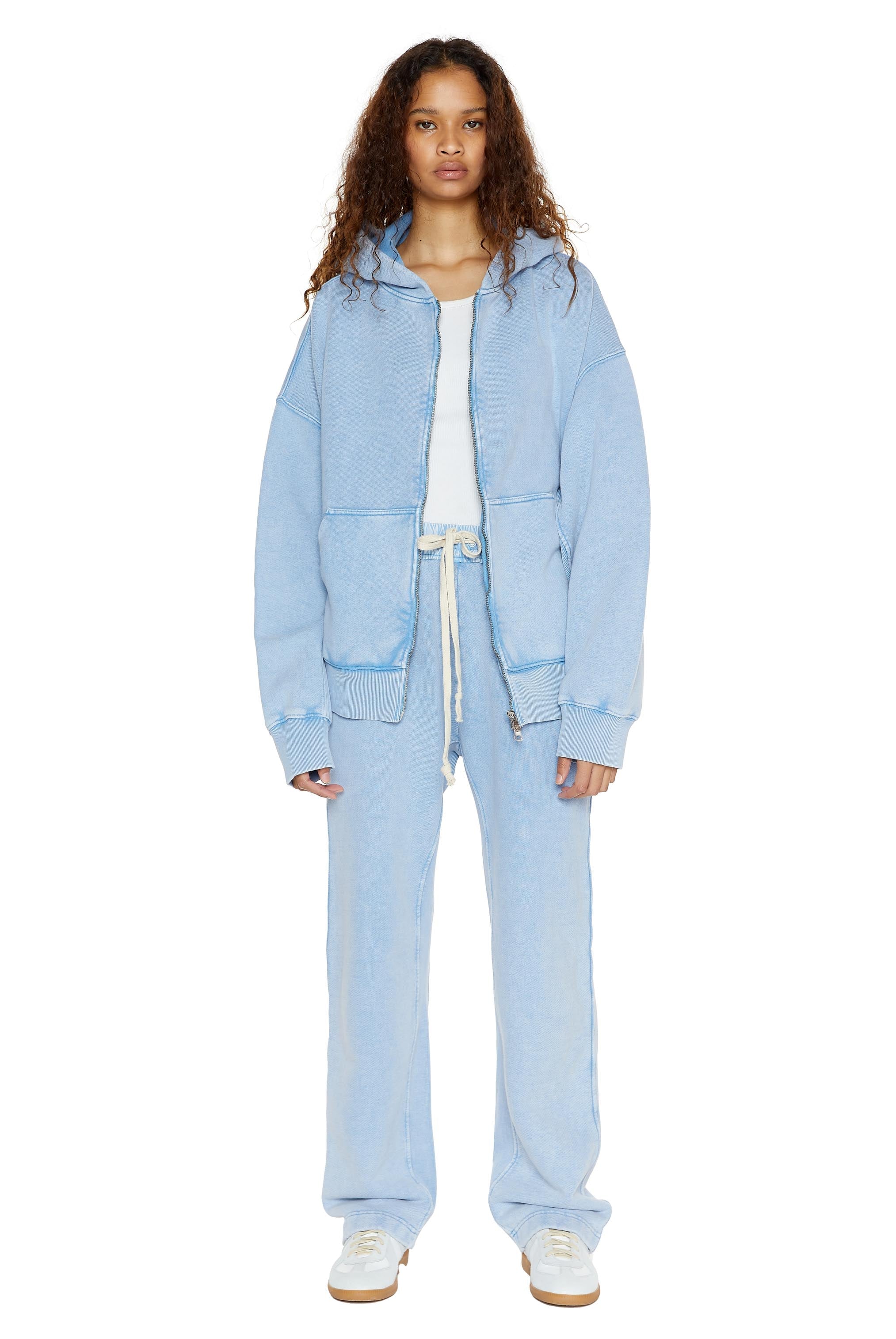 NTRLS Powder Blue Oversized Zip Through Hoodie